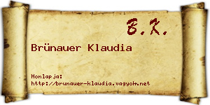 Brünauer Klaudia névjegykártya